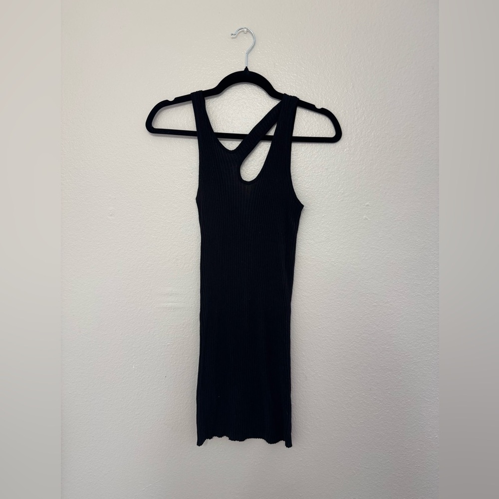 Zara Ribbed Black Dress